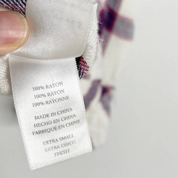 Rails Womens XSmall White Red Plaid Hunter Flannel Button Down Shirt Long Sleeve - Picture 7 of 8